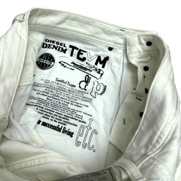 DIESEL BRADDOM Premium Luxury Designer Slim White Denim Pants Jeans Mens 31x32 - Picture 3 of 3